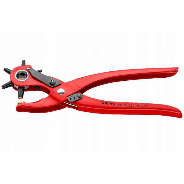 Revolverové kleště na děrování kůže Knipex 90 70 220 2,0-5,0 mm 220 mm