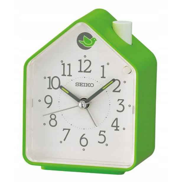 Zelený Budík Seiko QHP010 M Kukačka Hlasy Přírody Regulace Hlasitosti Alarm