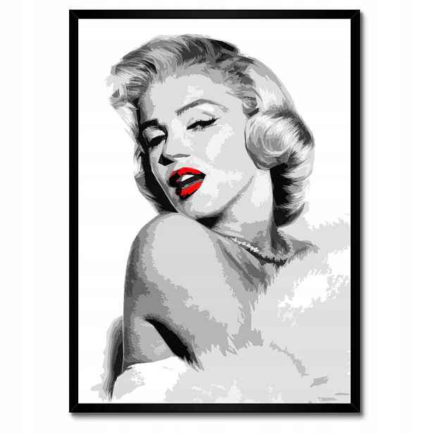 Plakáty v rámu 50x70 Marilyn červené rty