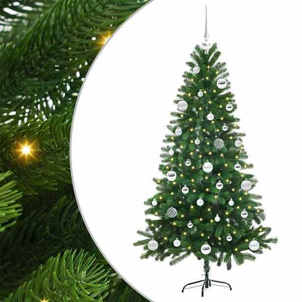 vidaXL Vánoční stromeček s 150 LED diodami s stojanem Zelená 150 cm PE