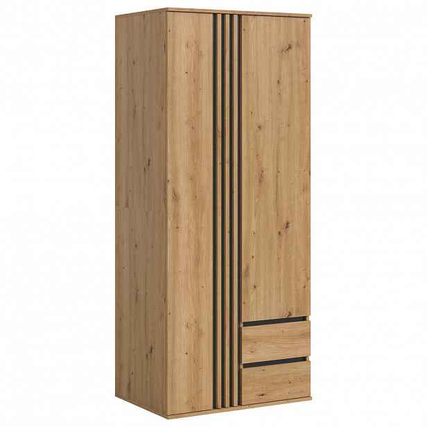 Livetastic ŠATNÍ SKŘÍŇ S OTOČNÝMI DVEŘMI, antracitová, dub artisan, 80/192/56 cm
