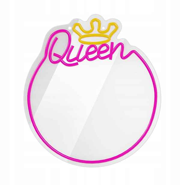 Neon Mirror Led Queen teplá bílá růžová FMNE04 Forever Light