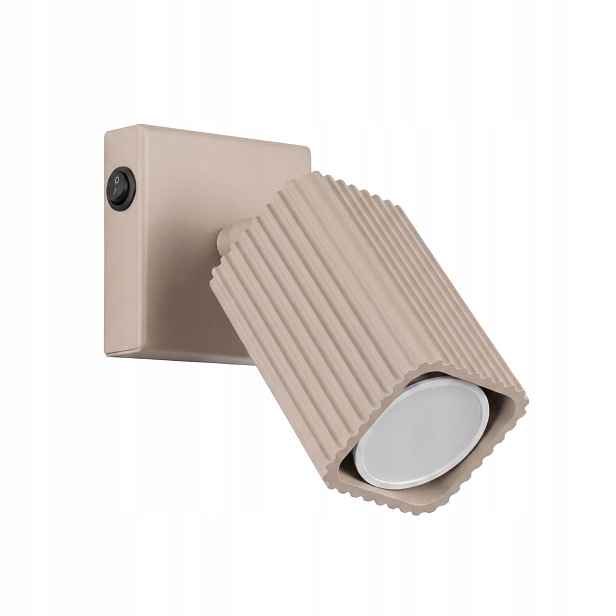 Sollux Lighting Rayo nástěnné svítidlo taupe rýhované 1xGU10 10W s vypínačem