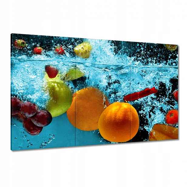 Obrazy 120x80 Modrý štěkot s ovocem