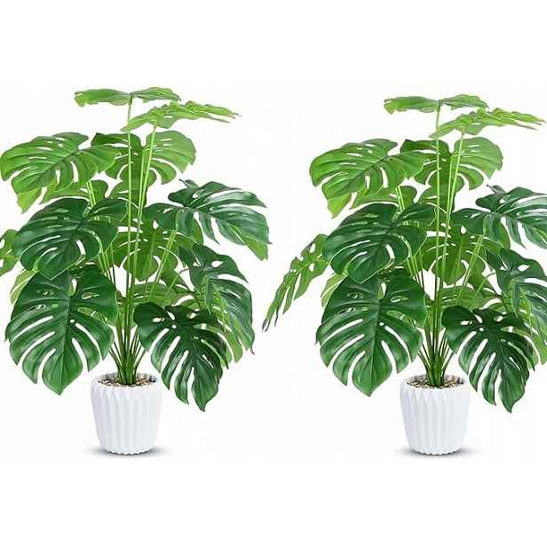 2X Umělá Dekorační Rostlina Monstera V Květináči 70 CM Do Koupelny A Kanceláře