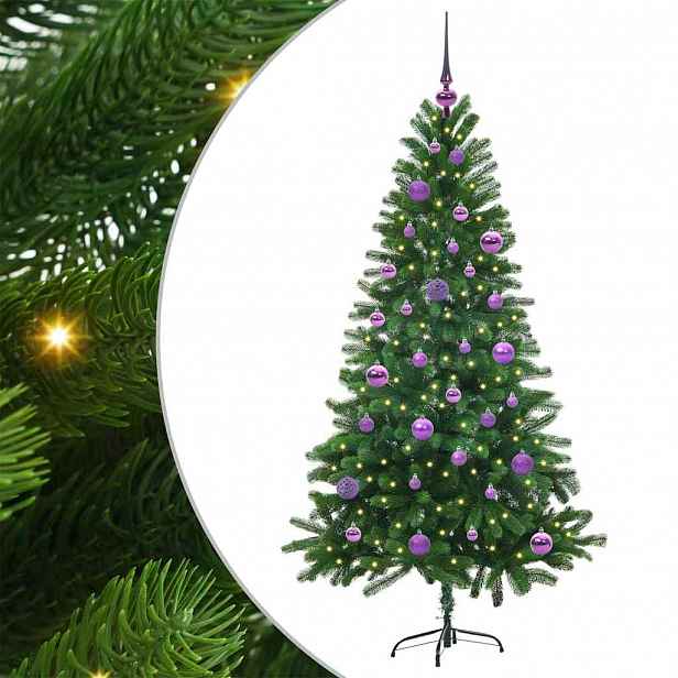 vidaXL Vánoční stromeček s 150 LED diodami s stojanem Zelená 150 cm PE