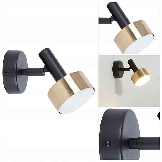 Černá reflektorová lampa Stamp s pohyblivým zdrojem nad obrazem Sigma Lighting