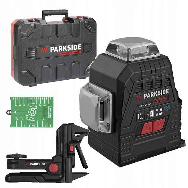 Křížový laser Parkside Performance Pkllp 3360 30 m 3x360, tři roviny