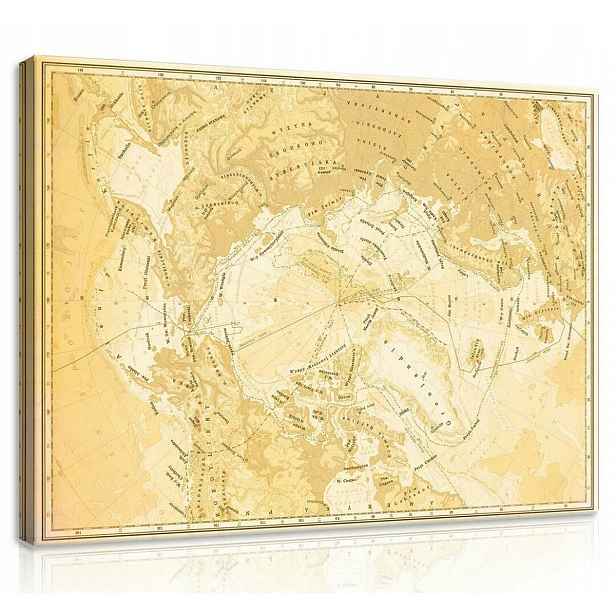 Obraz Na Plátně Canvas 80x60 Mapa Atlas Geografie Pól Retro Vintage