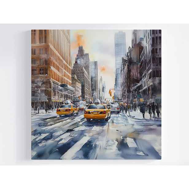 Obraz Na Plátně Canvas Akvarel New York Taxíky New York Taxi 50x50
