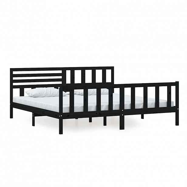 vidaXL Rám postele černý masivní dřevo 200 x 200 cm