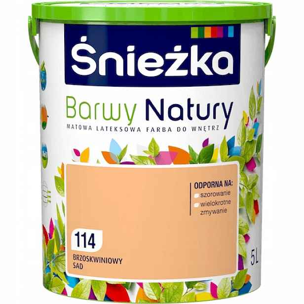 Barva na stěny Přírodní barvy 5 l 114 Broskvová