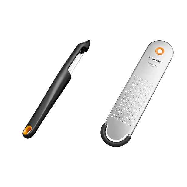 Fiskars Kuchyňský set Struhadlo jemné očka Škrabka se zoubky na ovoce
