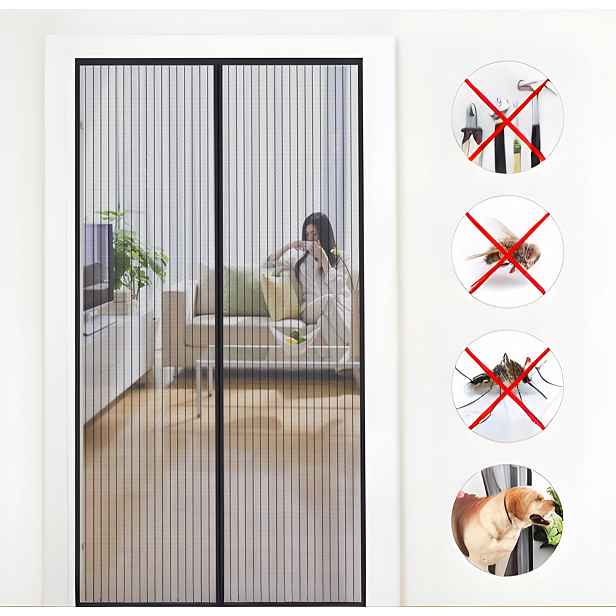 Moskytiéra 120 x 210 cm Síťka Proti Komárům Hmyz Na Dveře