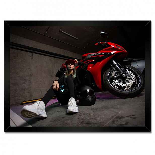Plakáty v rámu 40x30 Červený motocyklový závodník