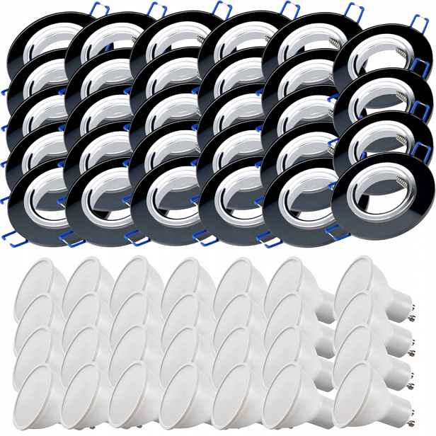 29x Skleněná Stropní Lampa Zapuštěná Do Stropu Křišťál Led Žárovky 5W