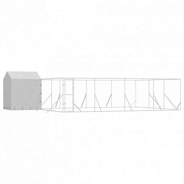vidaXL Venkovní psí kotec se střechou stříbrný 10 x 6 x 2,5 m ocel