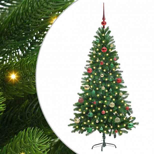 vidaXL Vánoční stromeček s 150 LED diodami s stojanem Zelená 150 cm PE