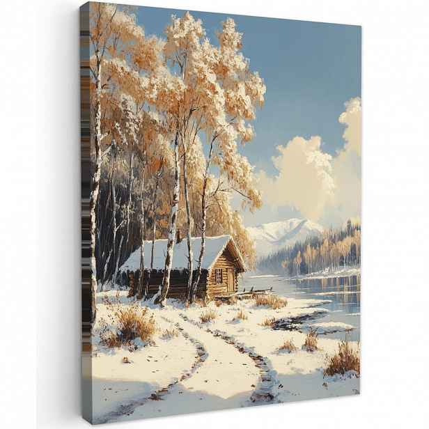 MuchoWow OBRAZ NA PLÁTNĚ Zima - Sníh - Home - Příroda 30x40 cm