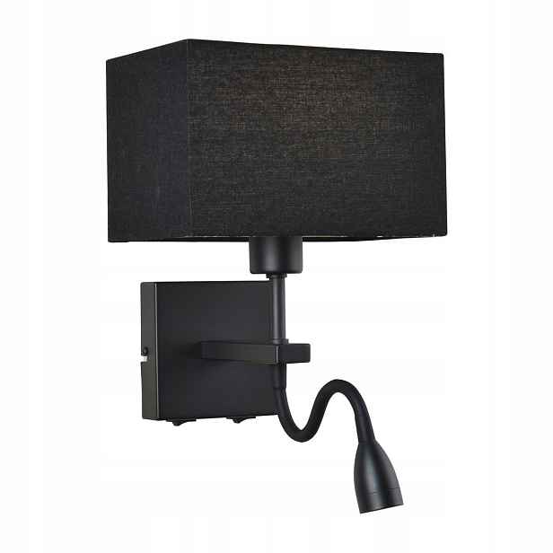 Nástěnné svítidlo Norte Černá Mat 2xE27 Metal Látka Led Teplá Bílá 350lm Italux