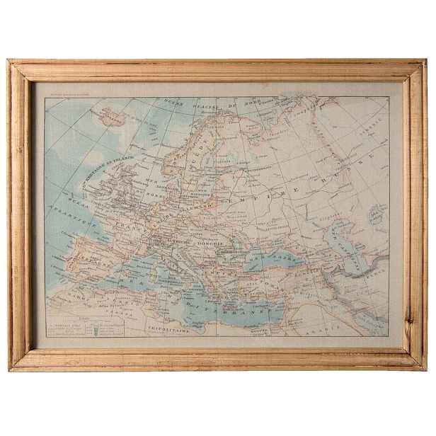 Obraz mapa Evropa - 65*2*50 cm Clayre & Eef