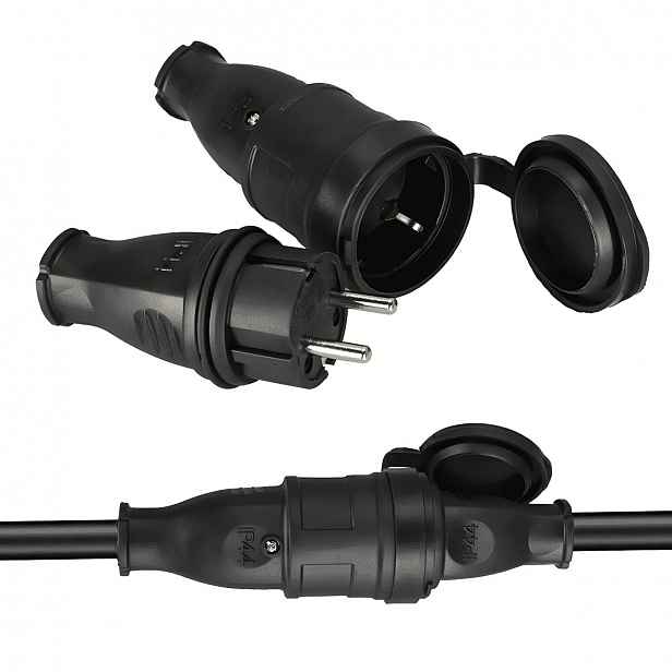 5 kusů přenosných zásuvek z plné gumy IP44 230V 16A