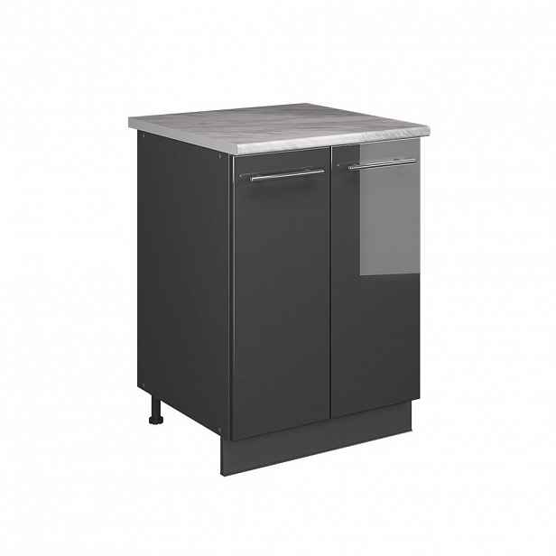 Vicco SKŘÍŇKA POD DŘEZ Fame-Line, Antracitový vysoký lesk/Antracit, 60 cm