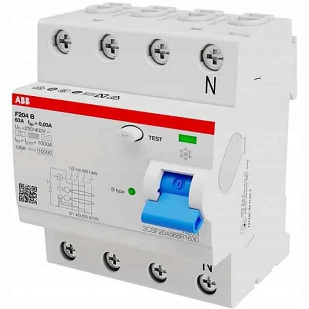 Abb F204 B-63/0.03 Proudový spínač 4P B typ 30 mA