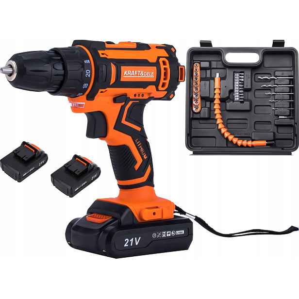 Aku Vrtačka 21V 2X Aku 2.0Ah Set XL Kufr