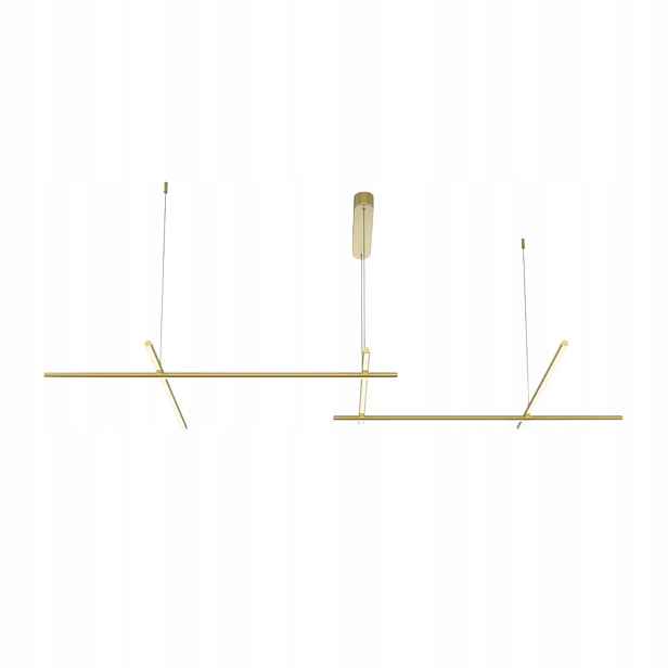 Moderní zlatá Led závěsná lampa 80 W protínající linie Radiance Maytoni