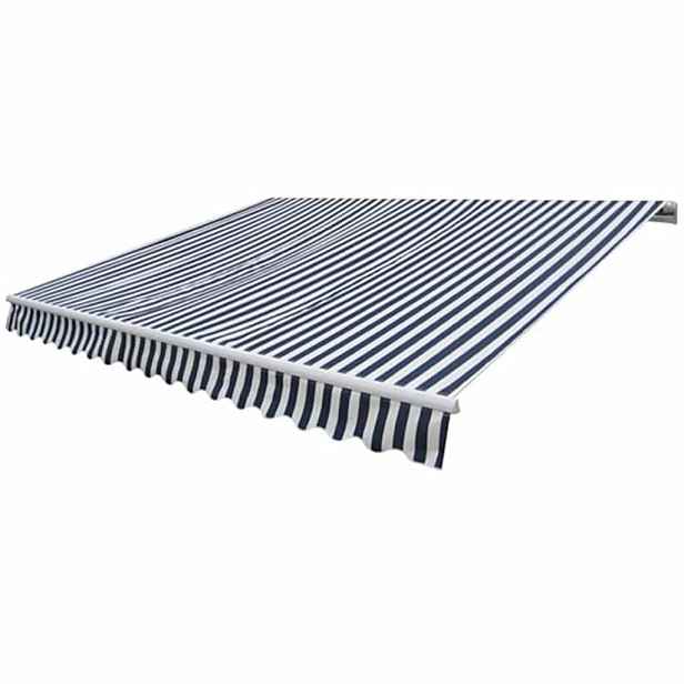 vidaXL Elektrická markýza 6 x 3 m Modro-bílý pruh 100% polyester