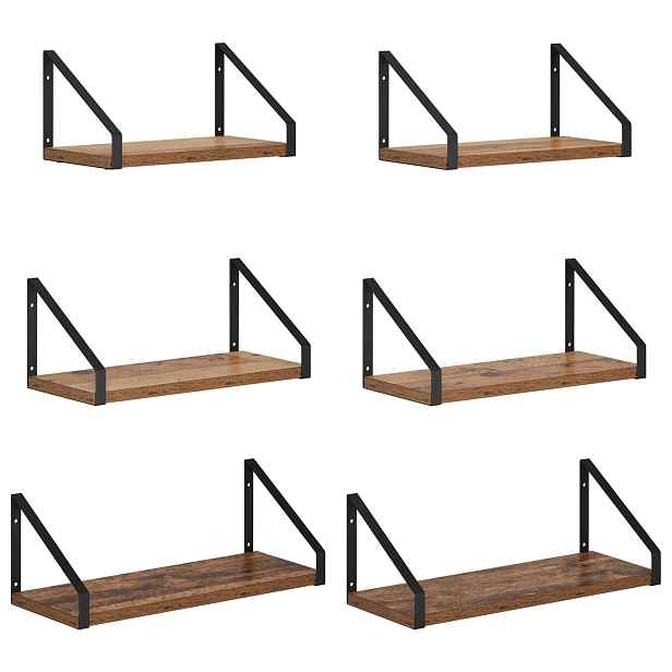 vidaXL Nástěnné poličky 6 ks Staré dřevo 40 x 16 x 15,5 cm