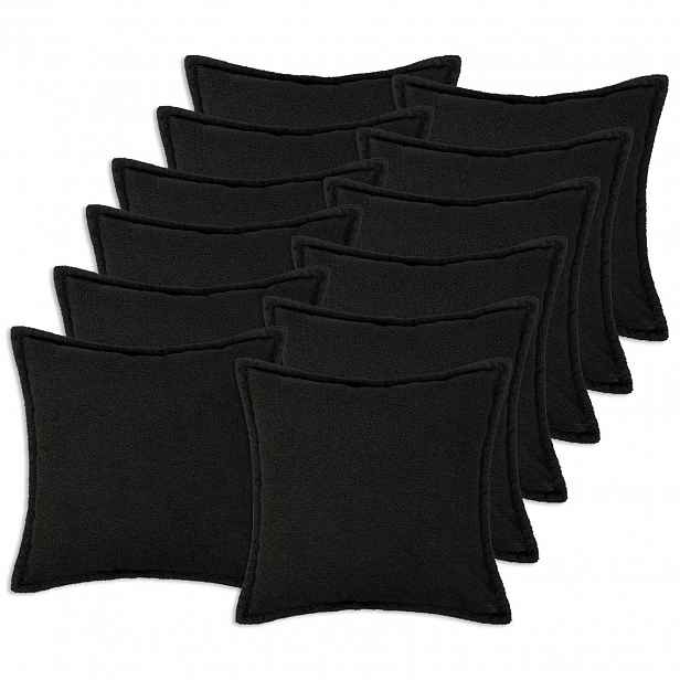 vidaXL Povlak na polštář 12 pcs HOUTEN Černá 50 x 50 cm Bouclé
