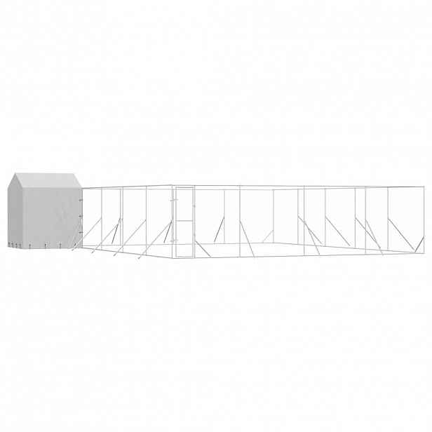 vidaXL Venkovní psí kotec se střechou stříbrný 10 x 10 x 2,5 m ocel