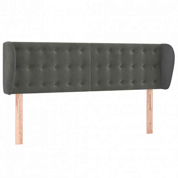 vidaXL Čelo postele typu ušák tmavě šedé 147x23x78/88 cm samet