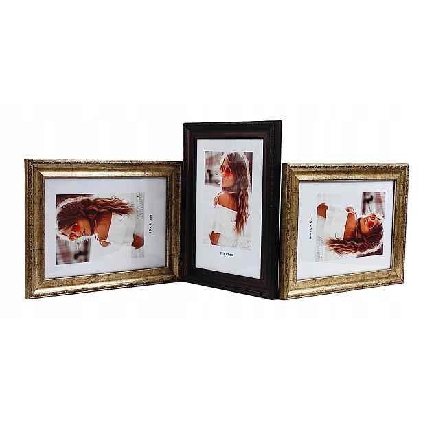 Galerie multirama Veneto foto 15x21 cm Trojitá úroveň/vertikální/horizontální Zl/br/zl