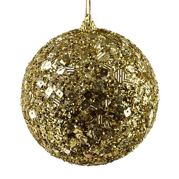 Mondex Vánoční baňka SANTA LILA Miracle 10 cm zlatá