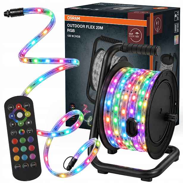 Venkovní Led pásek Vodotěsný pásek 135W Rgb IP65 20m Dálkový Ovladač Osram