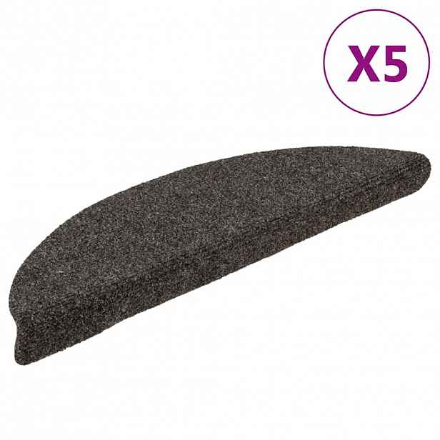 vidaXL Schodové rohože samolepicí 5 ks 56 x 17 x 3 cm antracitové půlkulaté