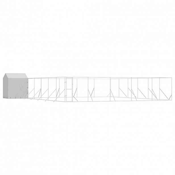 vidaXL Venkovní psí kotec se střechou stříbrný 12 x 12 x 2,5 m ocel