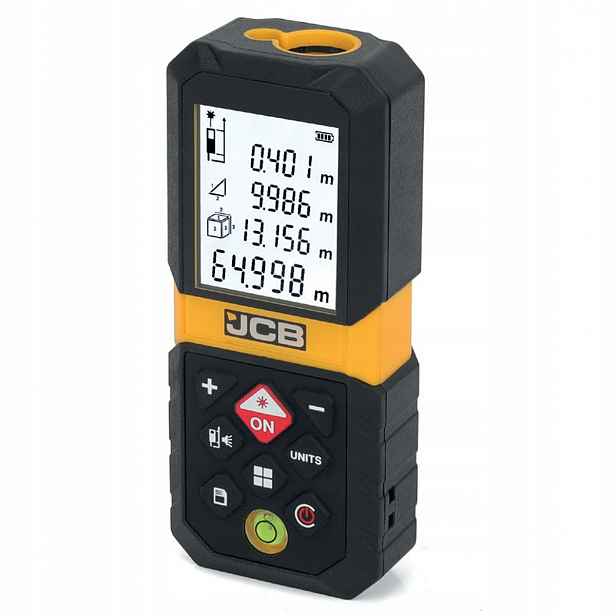 Laserový dálkoměr digitální LCD měřič vestavěná paměť 65 m Jcb