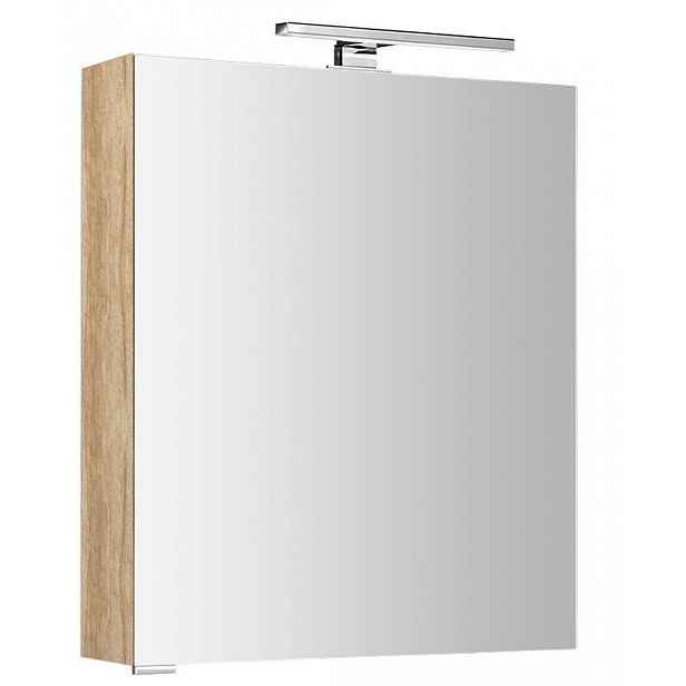 Sapho Mirró - Zrcadlová skříňka s LED osvětlením 60x70x16 cm, P/L, dub alabama MC060-0022