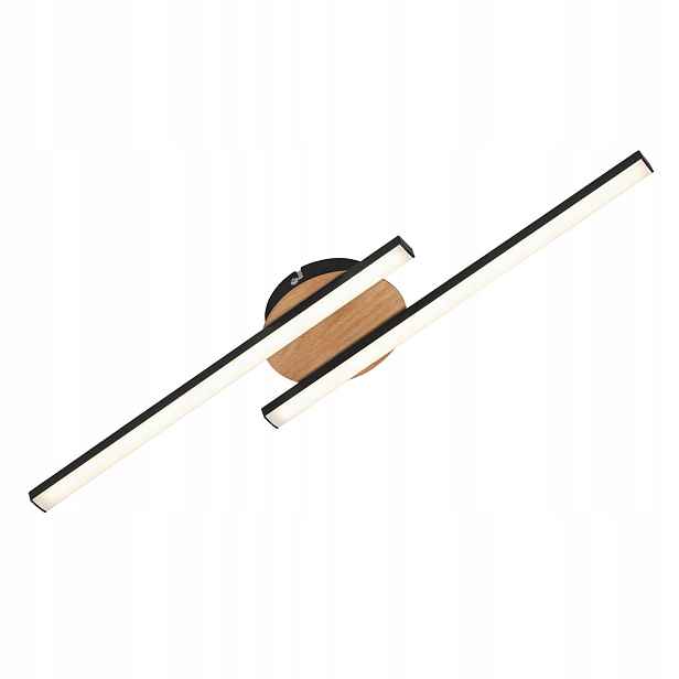 Stropní svítidlo stropní svítidlo Led 56 cm černá, dřevo 12W 3000K do kuchyně ložnice