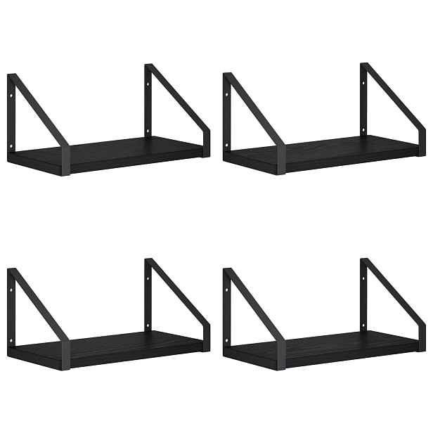 vidaXL Nástěnné poličky 4 ks Černý dub 30 x 16 x 15,5 cm