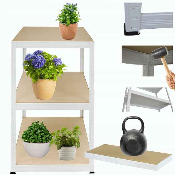 Garážový skladový regál kovový stojan Helios 106x30x30 cm 3Px175 kg