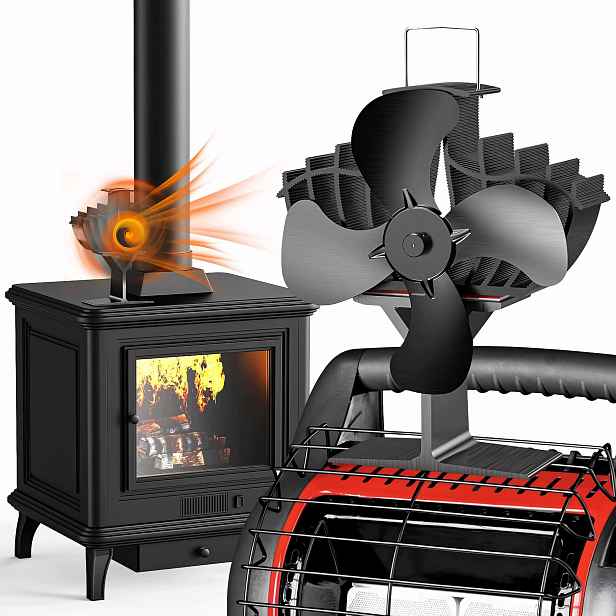 Kamnový ventilátor poháněný teplem bez elektřiny 4 lopatky