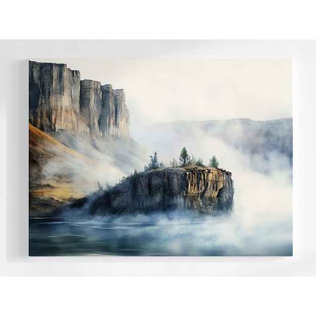 Plakát Krajina Hory Skály Útesy Fiord Jezero Mlha 100x75