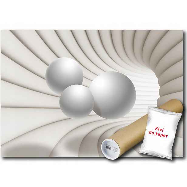 Vinylová fototapeta tunel iluze 3D koule 152x104