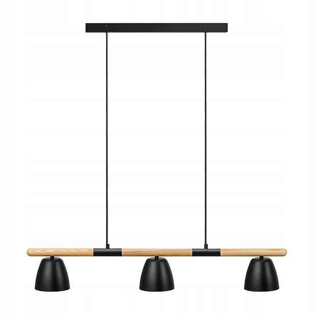 Závěsná lampa Theo 3x25Wmax GU10 Černá Kov/Dřevo Nordlux