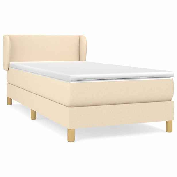 vidaXL Box spring postel s matrací krémová 80 x 200 cm textil